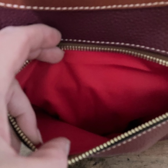 Dooney & Bourke Red and Brown Leather Hobo - Picture 8 of 15